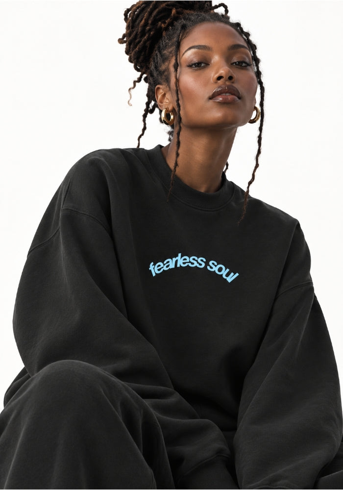 Fearless Soul (Live With Purpose) - Oversized Heavyweight Sweatshirt - Light Blue Print