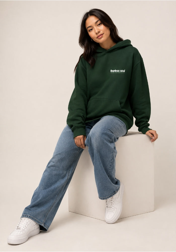 Fearless Soul 004 BIG TIME - Oversized Heavyweight Hoodie - White Print