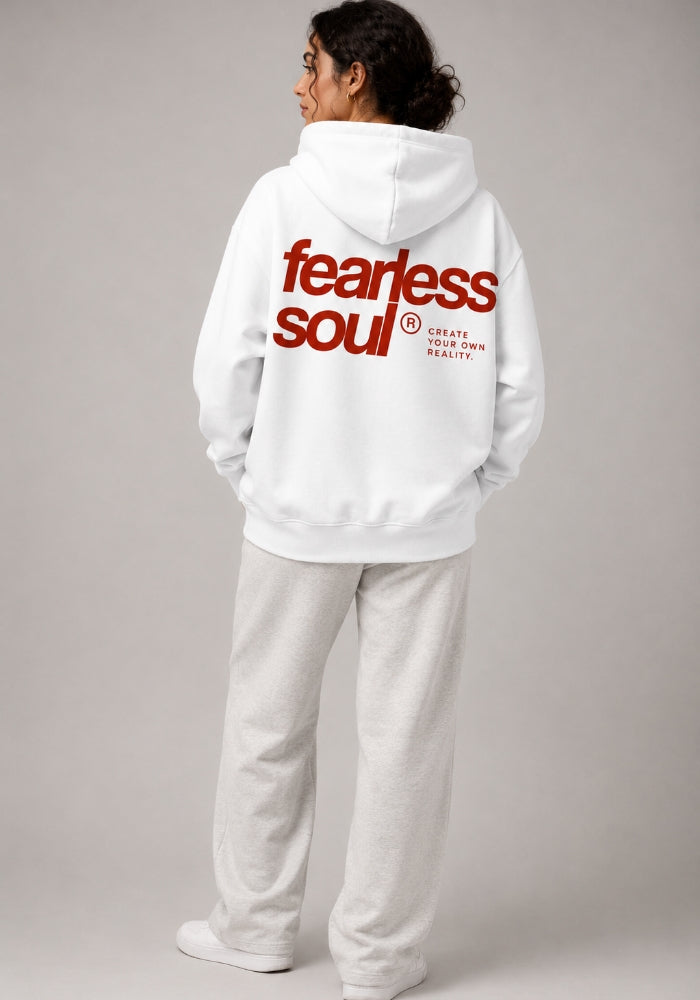 Fearless Soul 004 - Oversized Heavyweight Hoodie - Red Print