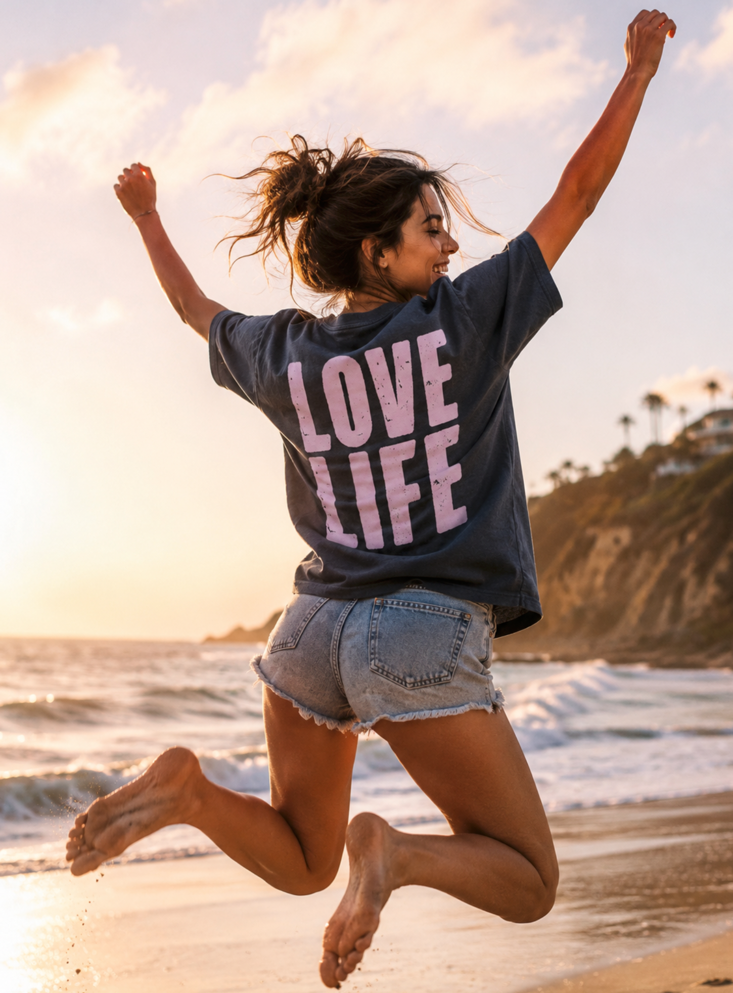 LOVE LIFE - Large Back Print - Women's Heavyweight Tee