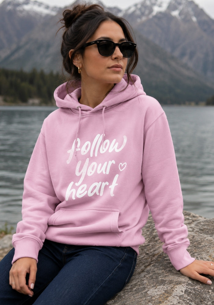 Follow Your Heart - White/Red - Unisex Hoodie