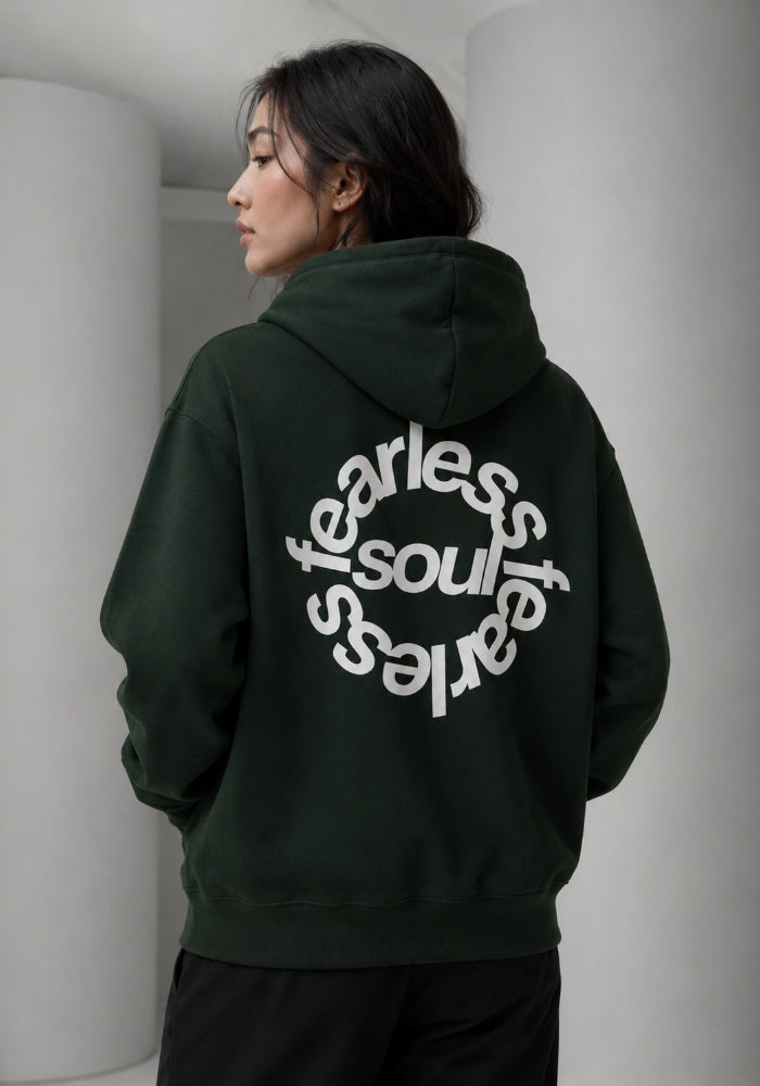 Fearless No.2 - Oversized Heavyweight Hoodie - White Print