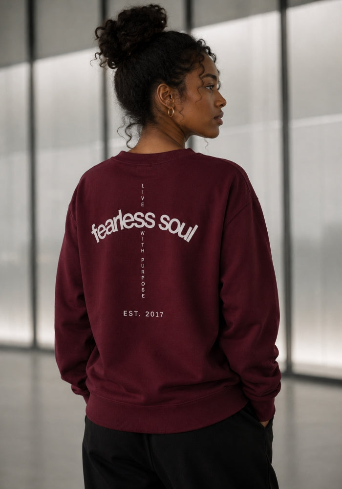 Fearless Soul (Live With Purpose) - Oversized Heavyweight Sweatshirt - White Print
