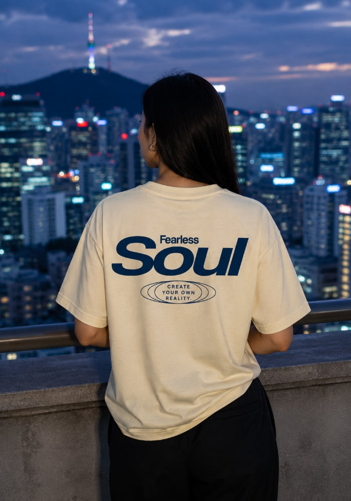 Fearless Soul (Create Your Own Reality) - Women's Heavyweight Tee - Navy Print