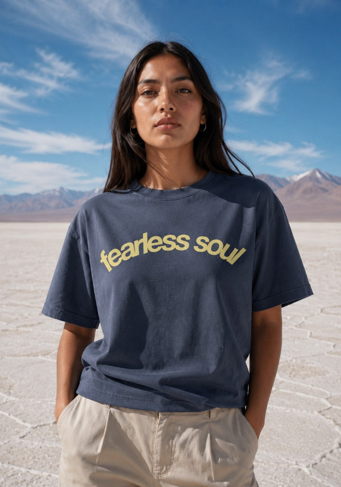 Fearless Soul (Live With Purpose) Women's Heavyweight Tee - Yellow Print