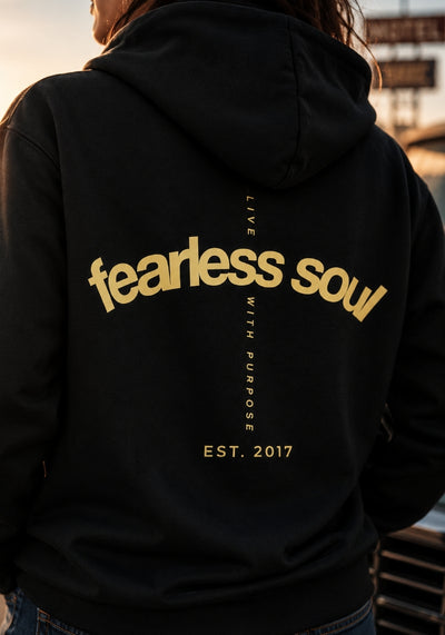 Fearless Soul (Live With Purpose) Heavyweight Full Zip Hoodie - Yellow Print