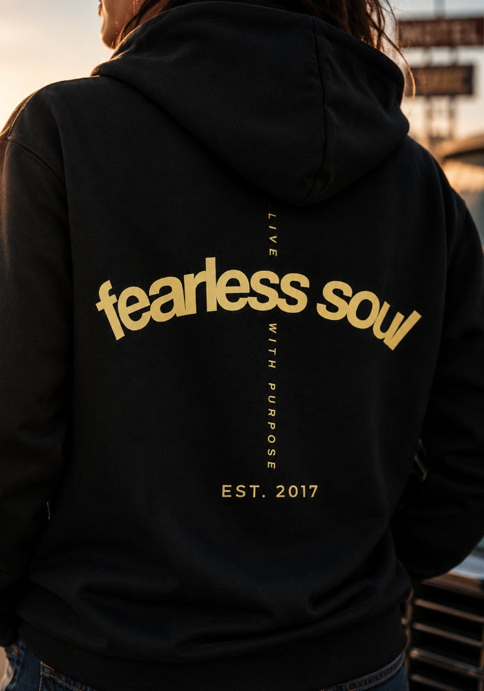 Fearless Soul (Live With Purpose) Heavyweight Full Zip Hoodie - Yellow Print