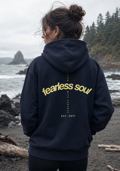 Fearless Soul (Live With Purpose) Heavyweight Full Zip Hoodie - Yellow Print