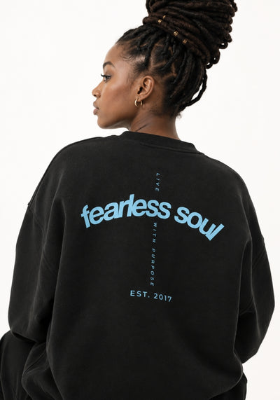 Fearless Soul (Live With Purpose) - Oversized Heavyweight Sweatshirt - Light Blue Print