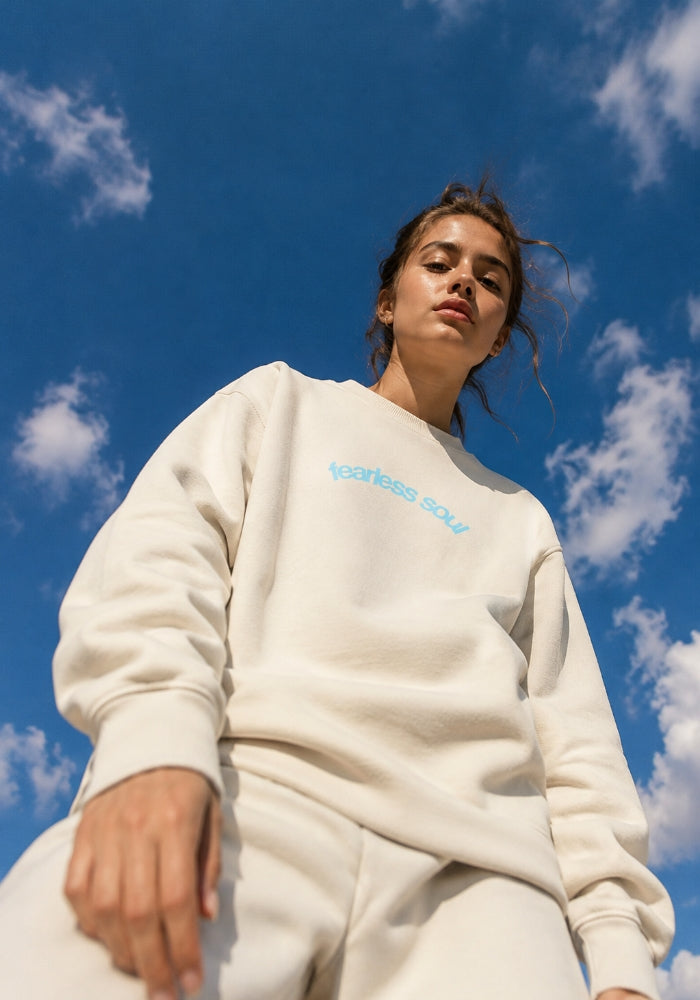 Fearless Soul (Live With Purpose) - Oversized Heavyweight Sweatshirt - Light Blue Print
