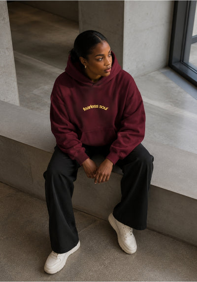 Fearless Soul (Live With Purpose) - Oversized Heavyweight Hoodie - Light Yellow Print