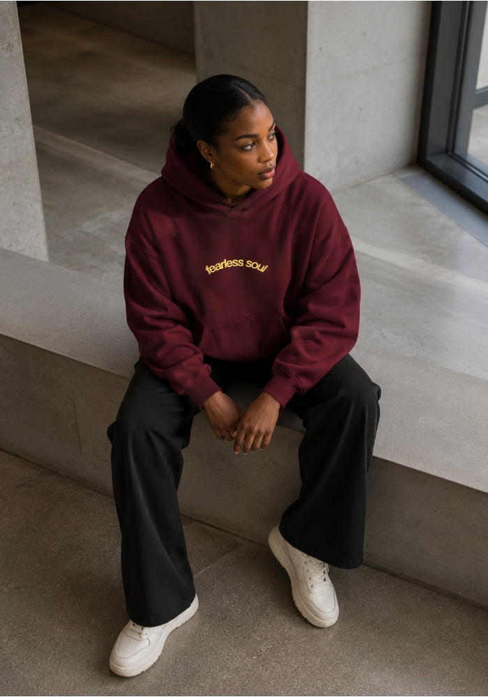 Fearless Soul (Live With Purpose) - Oversized Heavyweight Hoodie - Light Yellow Print