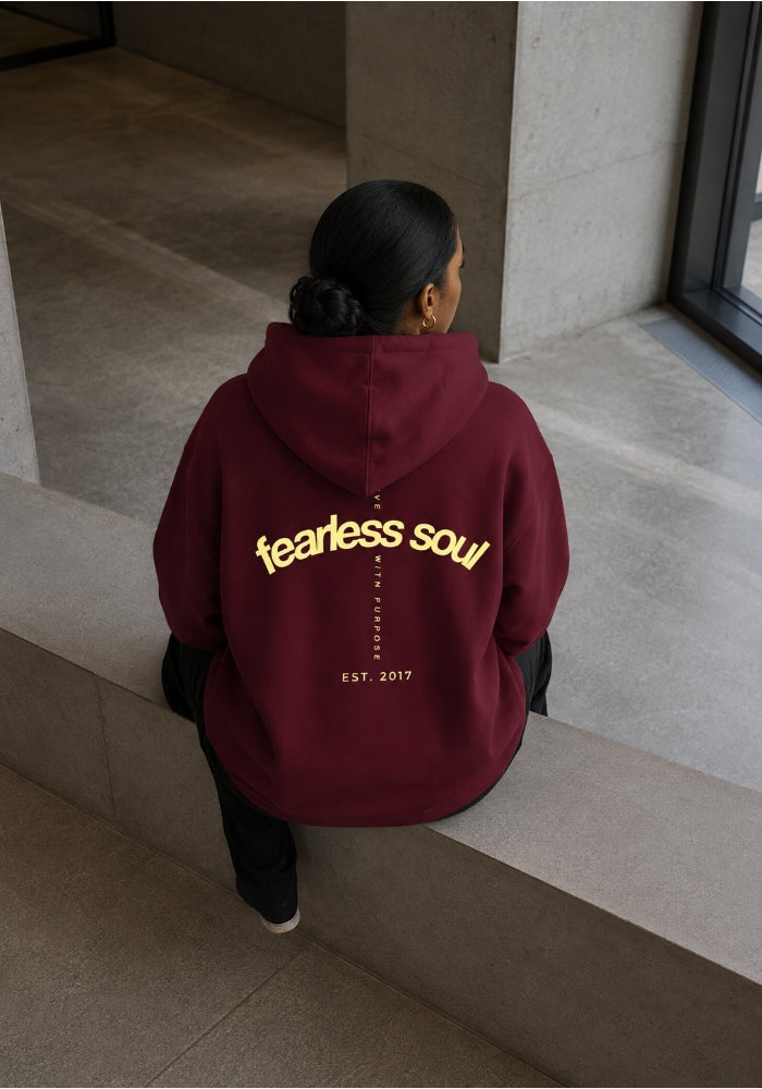 Fearless Soul (Live With Purpose) - Oversized Heavyweight Hoodie - Light Yellow Print