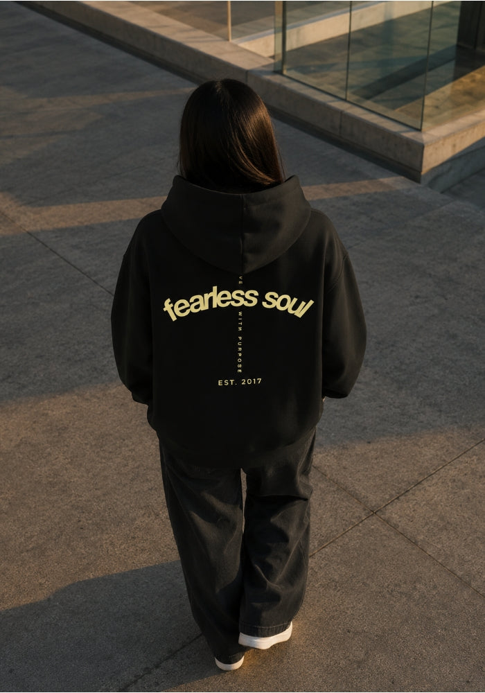 Fearless Soul (Live With Purpose) - Oversized Heavyweight Hoodie - Light Yellow Print