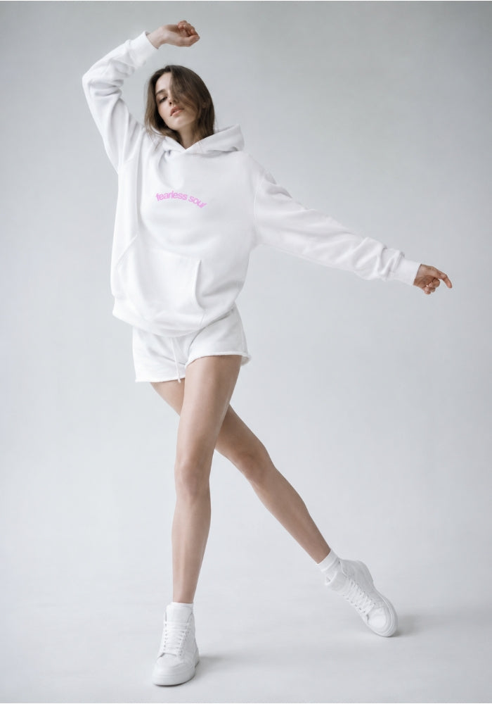 Fearless Soul (Live With Purpose) Oversized Heavyweight Hoodie - Light Pink Print