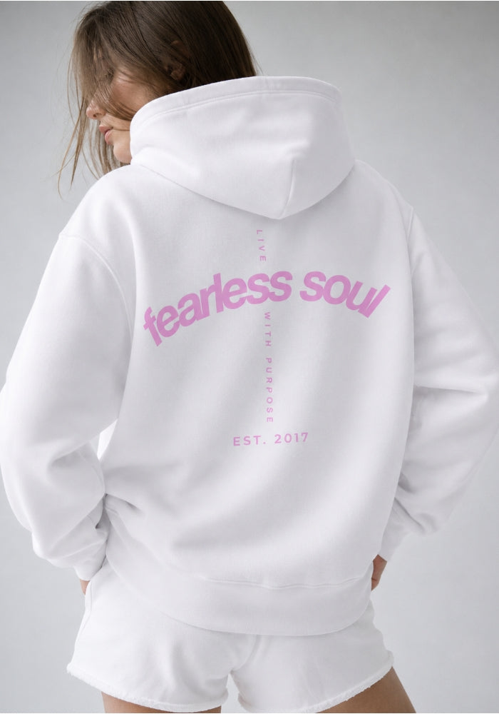 Fearless Soul (Live With Purpose) Oversized Heavyweight Hoodie - Light Pink Print
