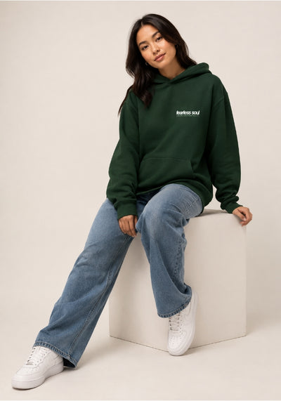 Fearless Soul 004 BIG TIME - Oversized Heavyweight Hoodie - White Print