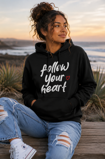 Follow Your Heart - White/Red - Unisex Hoodie