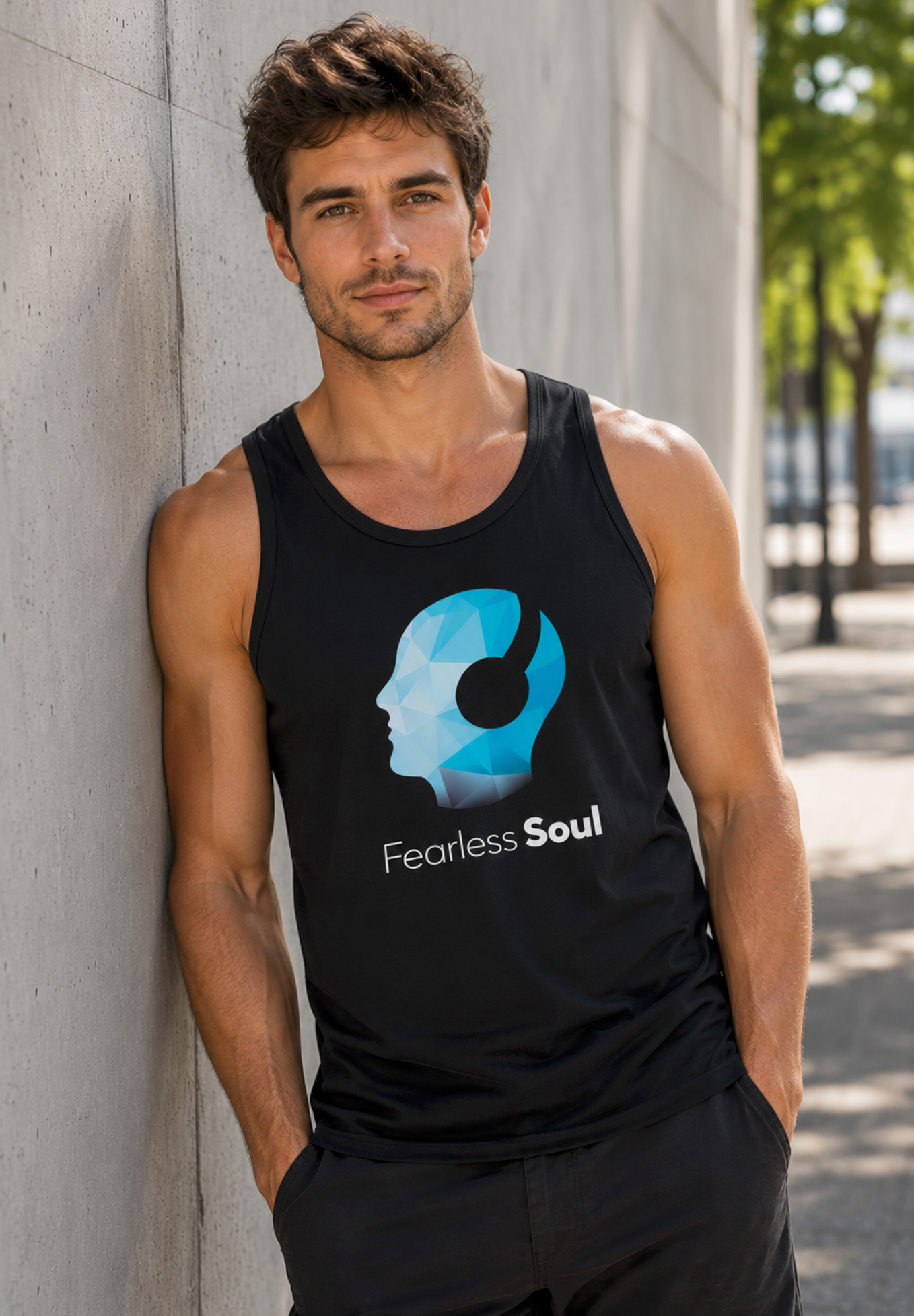 Men's FEARLESS SOUL Logo Print - Tank Top