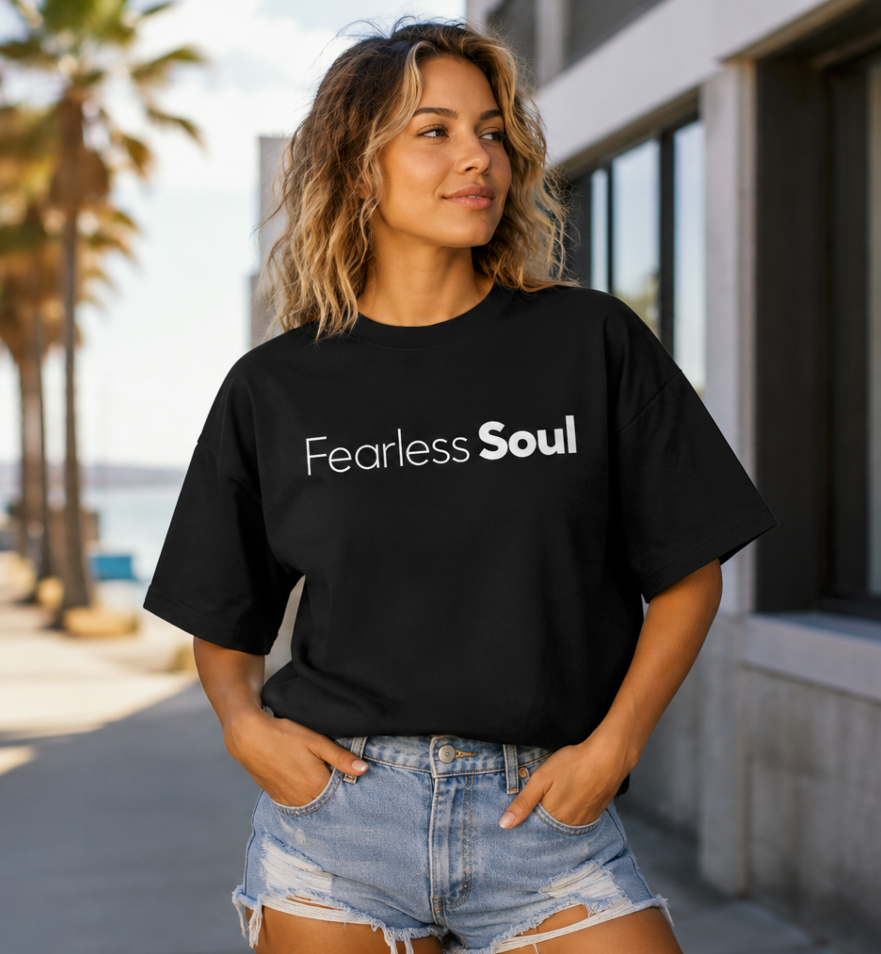 FEARLESS SOUL (Simple Logo) Women’s heavyweight boxy tee