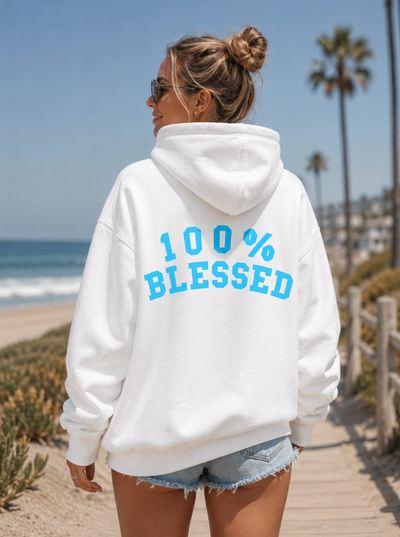 100% Blessed (Front & Back) Oversized heavyweight hoodie