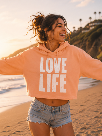 LOVE LIFE - Crop Hoodie