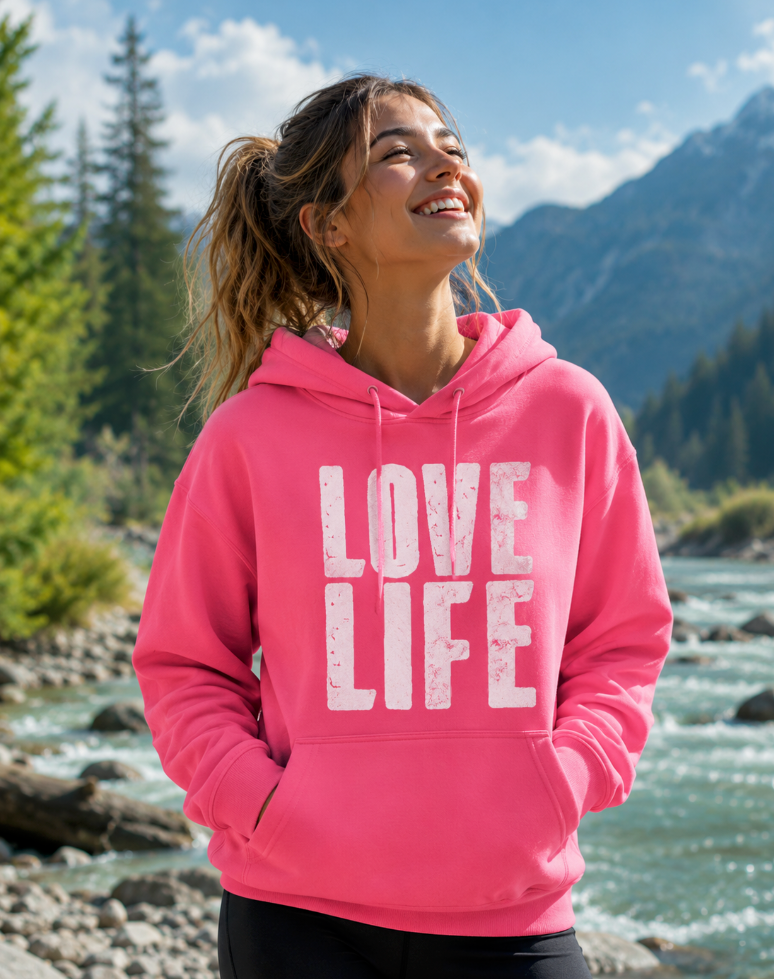 LOVE LIFE - Women’s Relaxed Hoodie - Pink