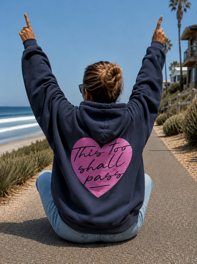 This Too Shall Pass - Oversized heavyweight hoodie - Pink Print