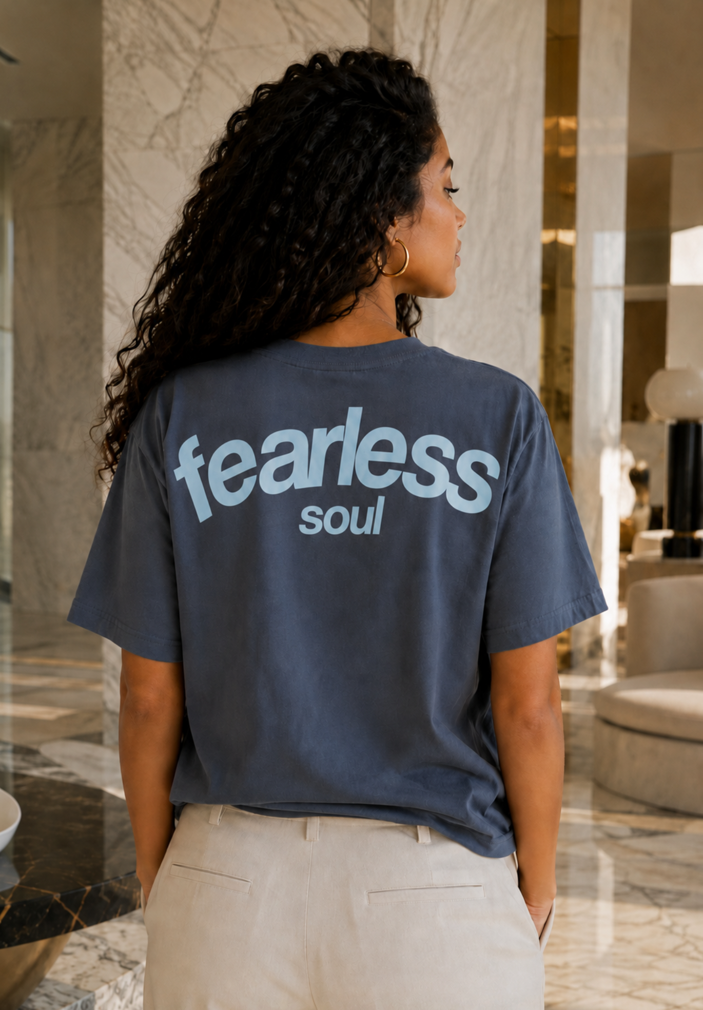Fearless Soul No.5 - Women's Heavyweight Tee - Navy/Blue