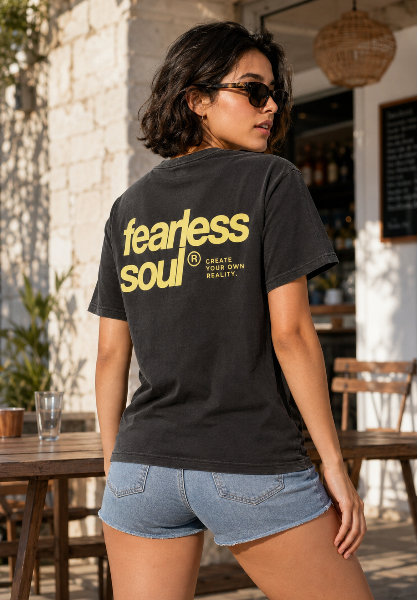 Fearless Soul 004 - Women's Heavyweight Tee - Yellow Print