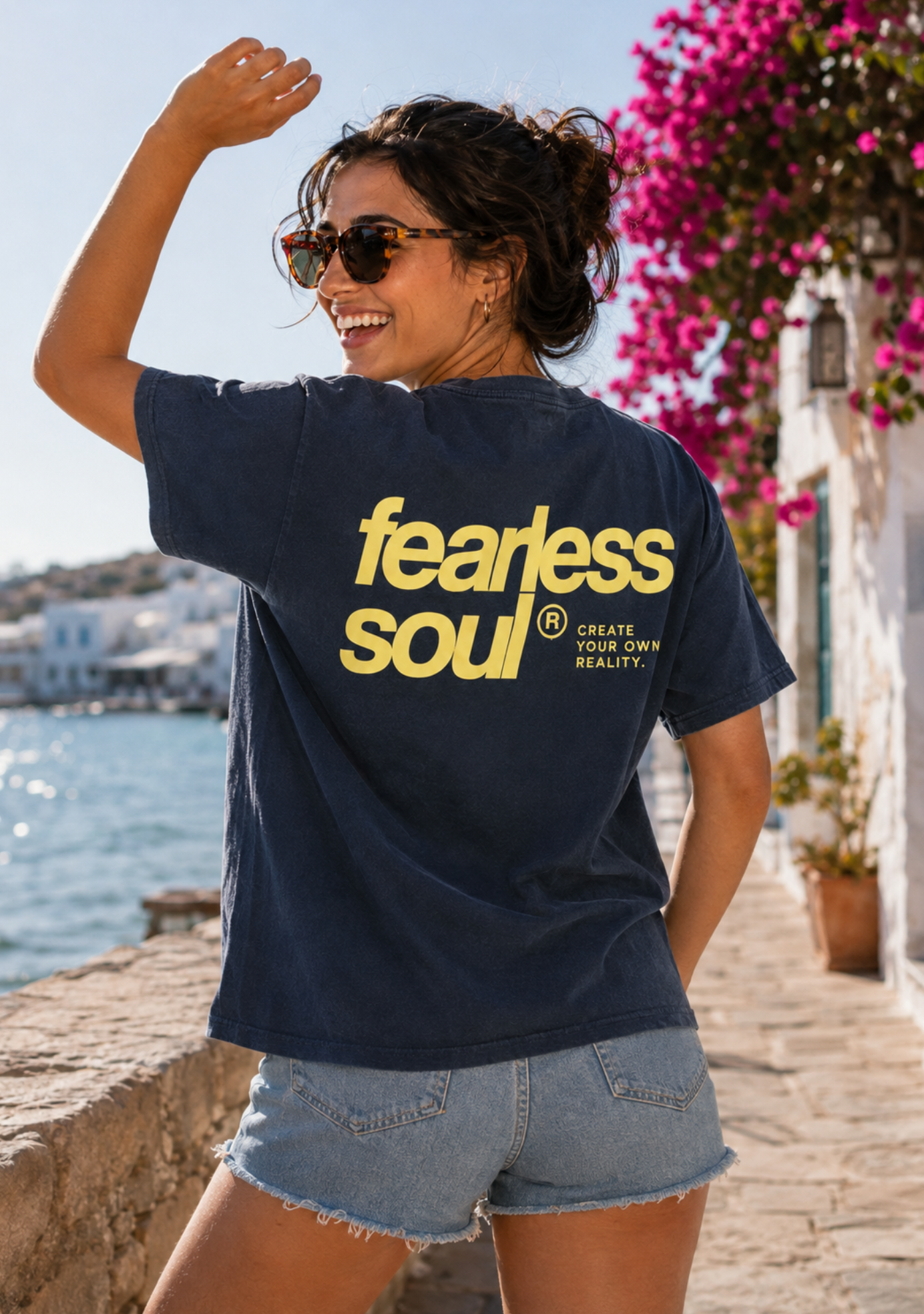 Fearless Soul 004 - Women's Heavyweight Tee - Yellow Print