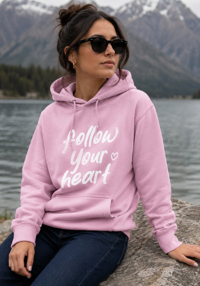 Follow Your Heart - White/Red - Unisex Hoodie