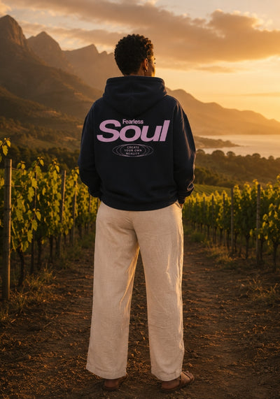Fearless Soul (Create Your Own Reality) - Oversized Heavyweight Hoodie - Light Pink Print