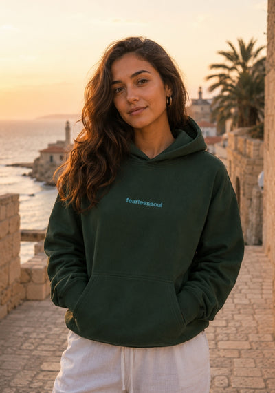 Fearless Soul No.2 - Oversized Heavyweight Hoodie - Blue Print