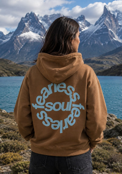 Fearless Soul No.2 - Oversized Heavyweight Hoodie - Blue Print