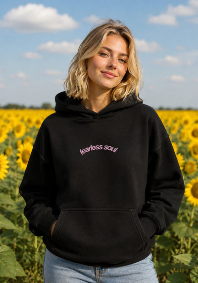 Fearless Soul (Live With Purpose) Oversized Heavyweight Hoodie - Light Pink Print