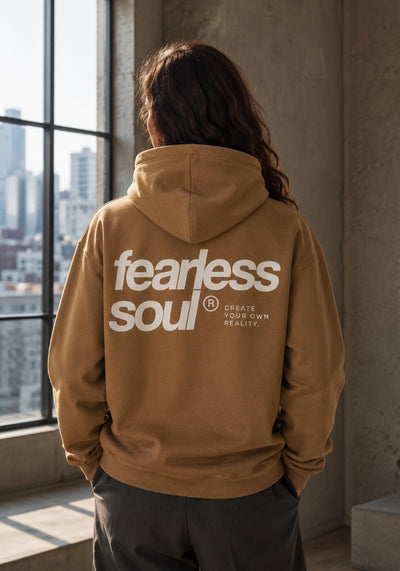 Fearless Soul 004 BIG TIME - Oversized Heavyweight Hoodie - White Print