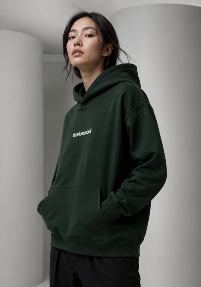 Fearless No.2 - Oversized Heavyweight Hoodie - White Print