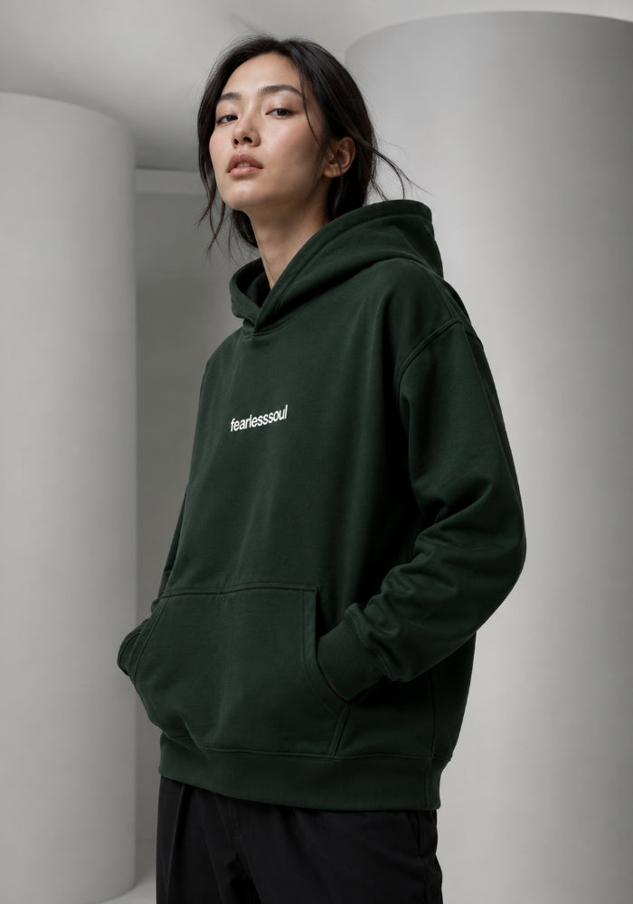 Fearless No.2 - Oversized Heavyweight Hoodie - White Print