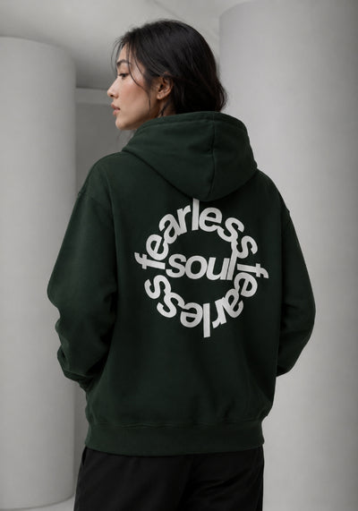 Fearless No.2 - Oversized Heavyweight Hoodie - White Print