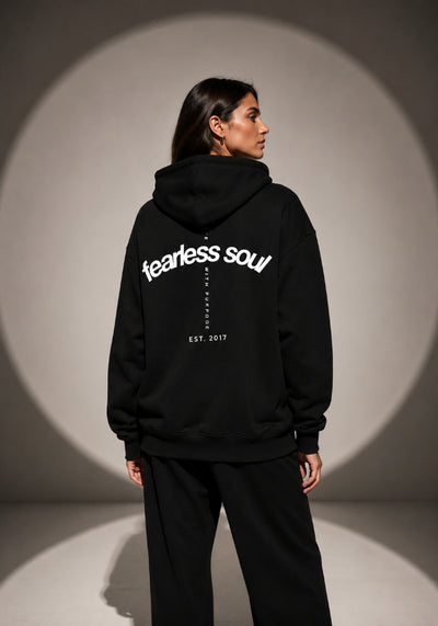Fearless Soul (Live With Purpose) Unisex Oversized Heavyweight Hoodie - White Print