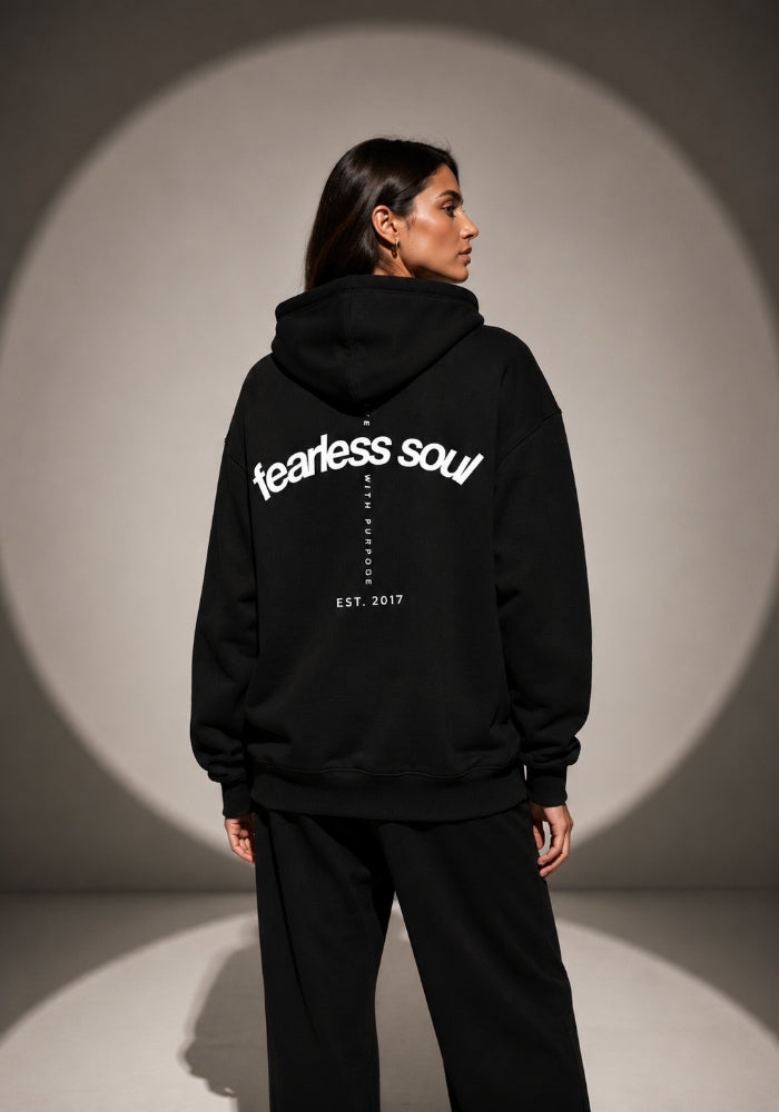 Fearless Soul (Live With Purpose) Unisex Oversized Heavyweight Hoodie - White Print