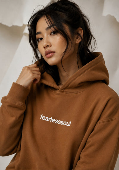 Fearless No.2 - Oversized Heavyweight Hoodie - White Print