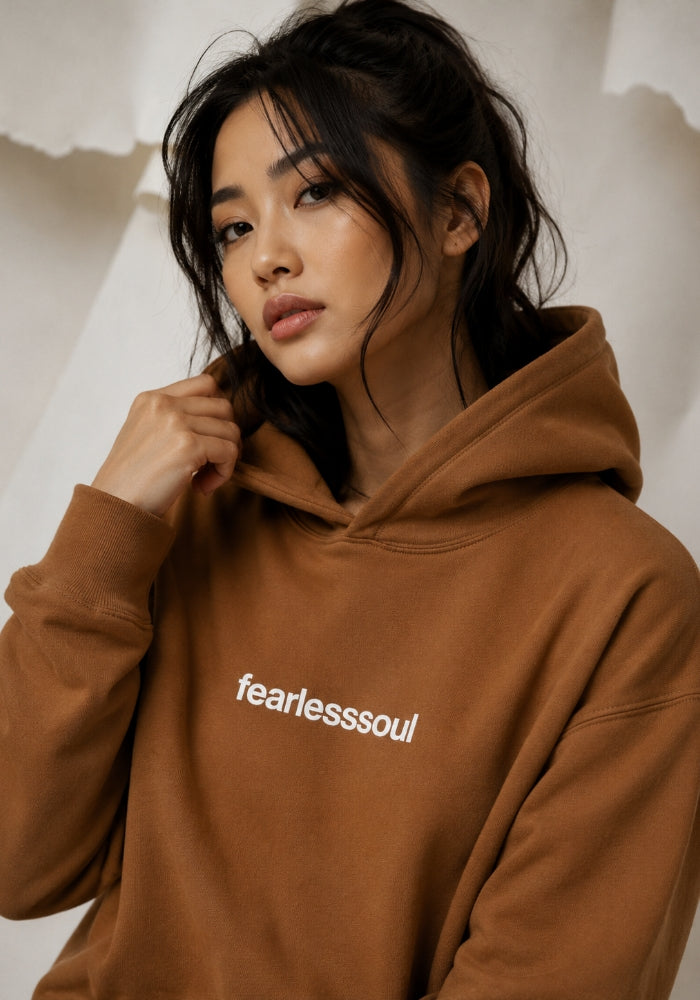Fearless No.2 - Oversized Heavyweight Hoodie - White Print