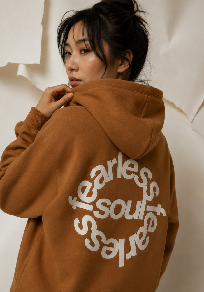 Fearless No.2 - Oversized Heavyweight Hoodie - White Print