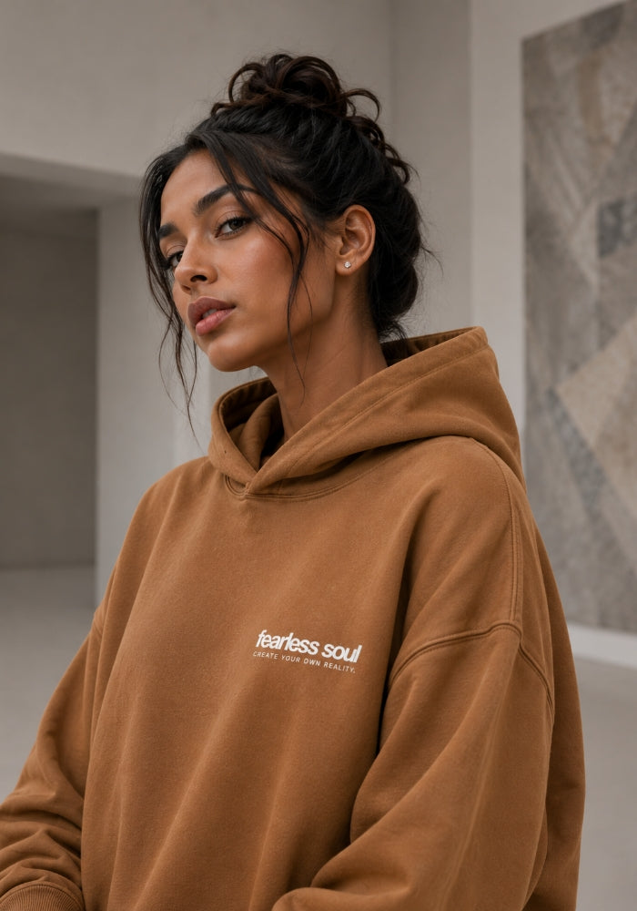 Fearless Soul 004 BIG TIME - Oversized Heavyweight Hoodie - White Print