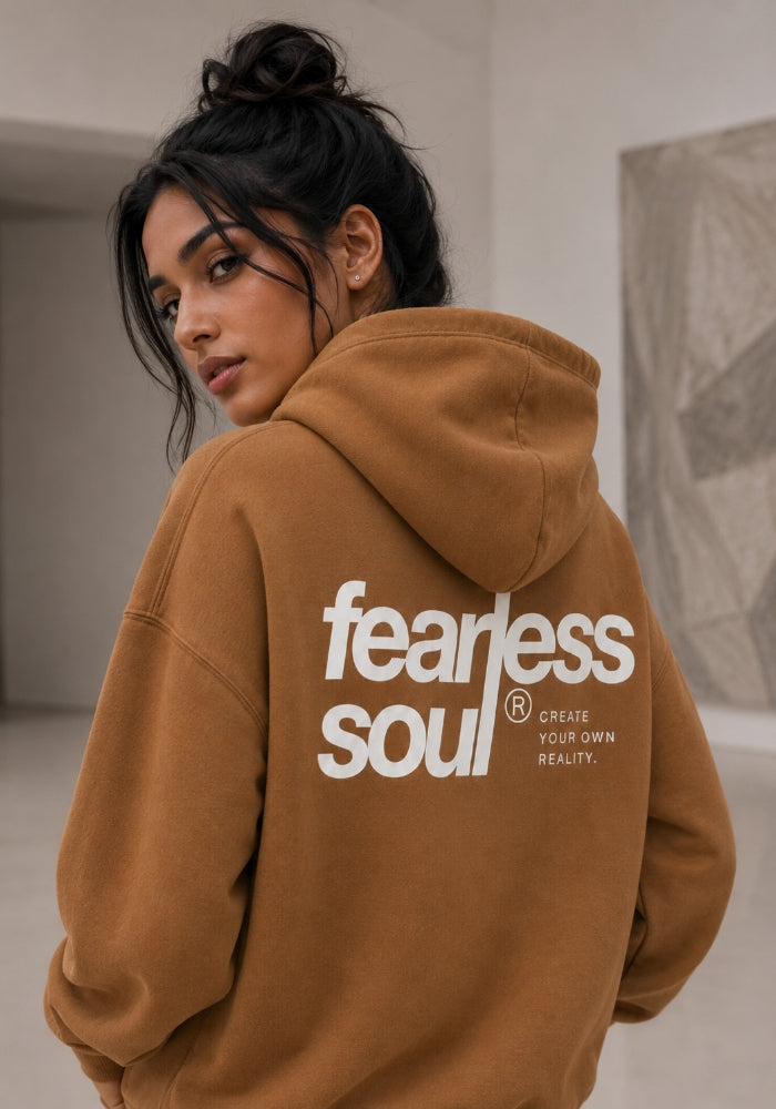 Fearless Soul 004 BIG TIME - Oversized Heavyweight Hoodie - White Print