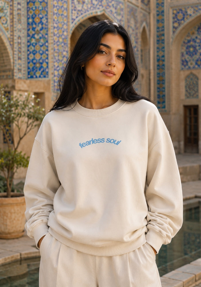 Fearless Soul (Live With Purpose) - Oversized Heavyweight Sweatshirt - Light Blue Print