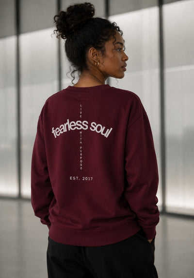 Fearless Soul (Live With Purpose) - Oversized Heavyweight Sweatshirt - White Print