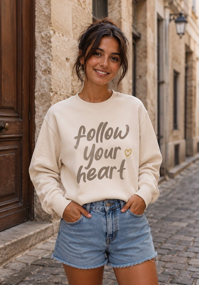 Follow Your Heart - PREMIUM Unisex relax crew neck sweatshirt